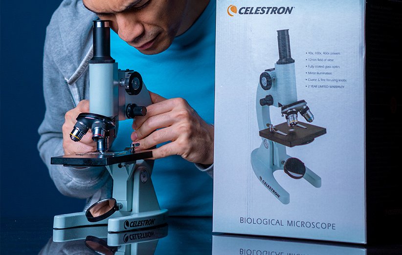 جعبه‌گشایی و بررسی میکروسکوپ سلسترون مدل ۴۴۱۰۲ Biological
